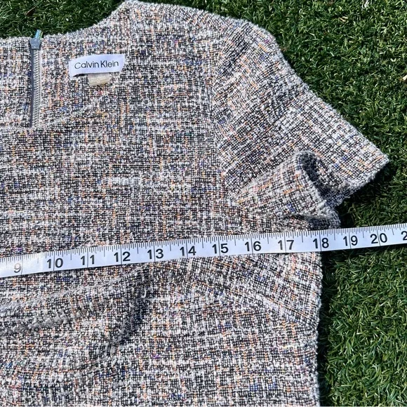 Calvin Klein Multicolor Tweed Short-Sleeve Midi Dress - Picture 4 of 7